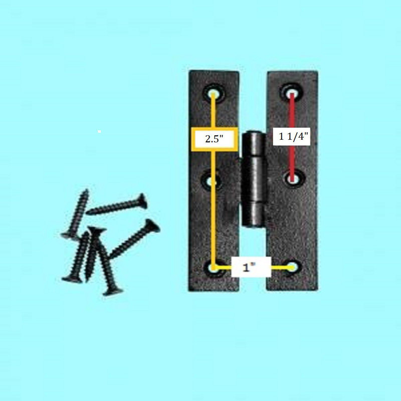 The Renovators Supply Inc. Black H Flush Hinge 3" L Wrought Iron with